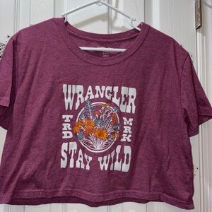 Wrangler Women's Maroon Graphic Crop Top